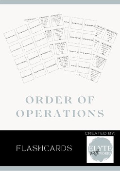 Preview of Order of Operations Flashcards