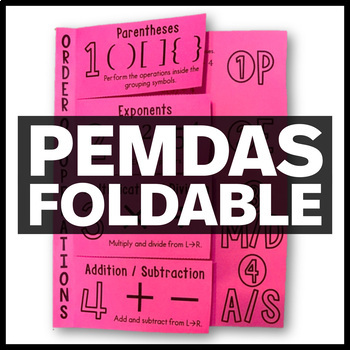 Preview of PEMDAS Order of Operations Foldable - Interactive Math Notebook Insert