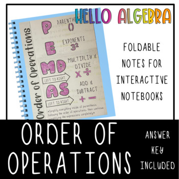 Preview of Order of Operations Foldable Notes for Interactive Notebooks