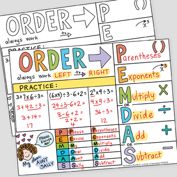 Preview of Math Doodles - FREE Order of Operations Foldable (PEMDAS)