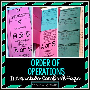 Preview of Order of Operations Guided Notes - Foldable Page