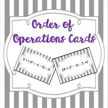 Preview of Order of Operations Foldable and Practice Cards Activity