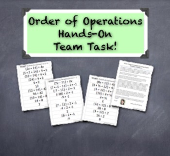 Preview of Order of Operations Formative Assessment - A Hands-On Group Activity!