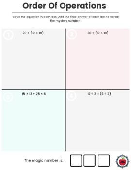 Preview of Order of Operations *Free Math Worksheet*