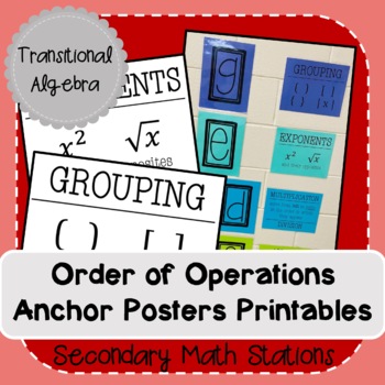 Preview of Order of Operations (GEMDAS) Anchor Charts Printables