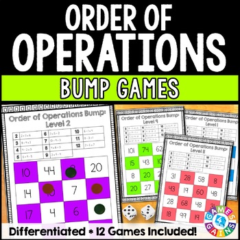 Preview of Order of Operations Worksheet Games Activity PEMDAS Evaluating Expressions 5/6th