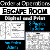 Order of Operations Activity: Escape Room Math Breakout Game (PEMDAS Practice)