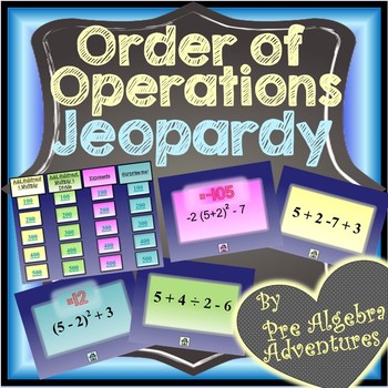 Preview of Order of Operations Jeopardy Game {PEMDAS Activity} Simplifying Expressions