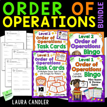 Preview of Order of Operations Games, Task Cards, and Tests Bundle (Save 50%)