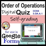 Order of Operations Google Forms Quiz Digital PEMDAS Activity