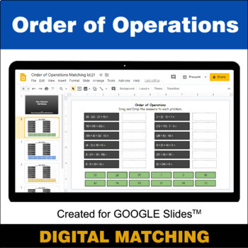 Preview of Order of Operations - Google Slides - Distance Learning - Digital Matching