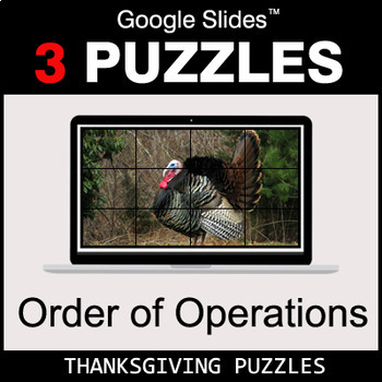 Preview of Order of Operations - Google Slides - Thanksgiving Puzzles