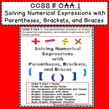 Preview of Order of Operations-Graphic Organizers, Checklists, and Visuals (CCSS 5.OAA.1)