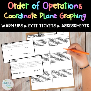 Preview of Order of Operations Graphing WarmUps, Exit Tickets, Assessments #julychristmas50