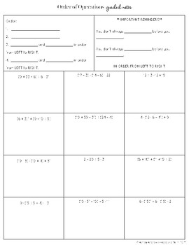 Order of Operations Guided Notes by Absolute Math | TPT
