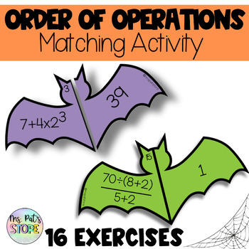 Preview of Order of Operations Halloween Matching Activity