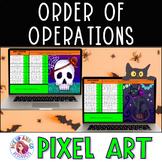 Order of Operations Halloween Math Pixel Art for Google Sheets