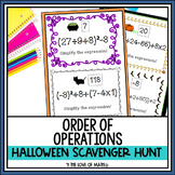 Order of Operations Halloween Scavenger Hunt Activity -QR 