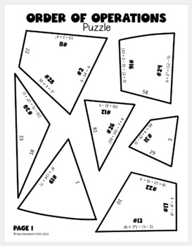 Order of Operations - Heart Puzzle Valentine's Day Activity