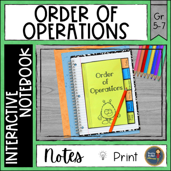 Preview of Order of Operations Interactive Notebook & Practice - Tab Flip Book - 6th Grade