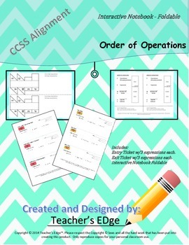 Preview of Order of Operations - Interactive Notebook Foldable