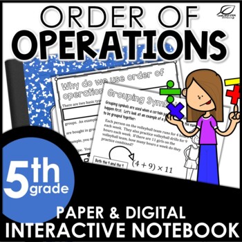 Preview of Order of Operations Interactive Notebook Set | Distance Learning