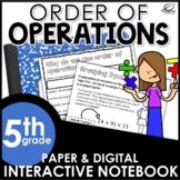 Order of Operations Interactive Notebook Set | Distance Learning