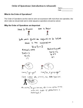 Preview of Order of Operations (Introduction to Advanced)
