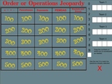 Order of Operations Jeopardy - Smartboard