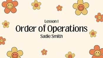 Preview of Order of Operations Lesson 1