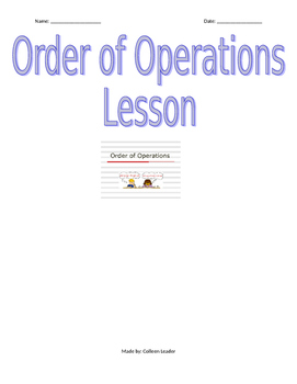 Preview of Order of Operations Lesson