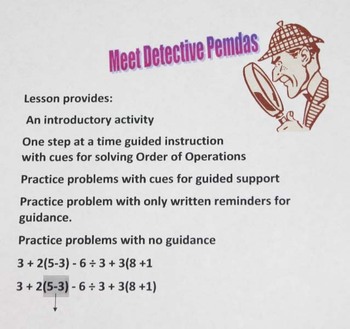 Preview of Order of Operations Lesson Plan with Detective Pemdas