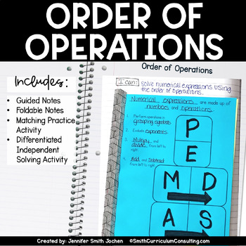 Preview of Order of Operations Interactive Notebook Lesson Practice Activity - Foldable