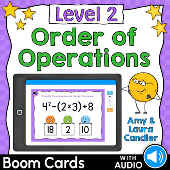 Preview of Order of Operations Level 2 Boom Cards (Self-Grading with Audio Options)