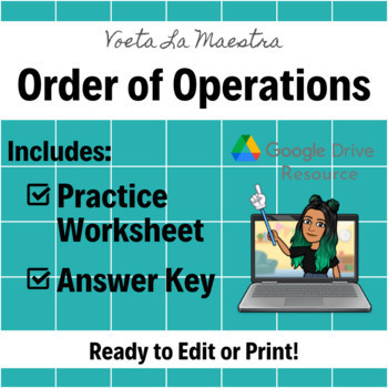 Preview of Order of Operations - Leveled Practice Worksheet (Google Drive)