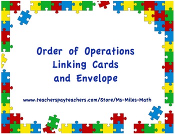 Preview of Order of Operations Linking Cards and Envelope