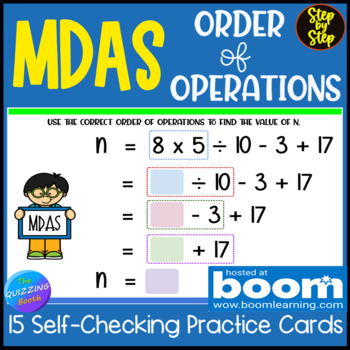 Preview of Order of Operations MDAS BOOM™ Cards