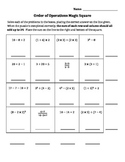 Order of Operations Magic Square