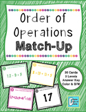 Order of Operations Matching Activity Game