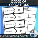 Order of Operations Matching Puzzles TEKS 6.7a CCSS 6.EE.1