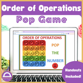 Preview of Order of Operations Math Digital Activity | Pop Game