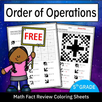 Preview of Order of Operations / Math Fact Review Coloring Worksheet - Free