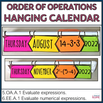 Preview of Order of Operations Math Hanging Classroom Calendar