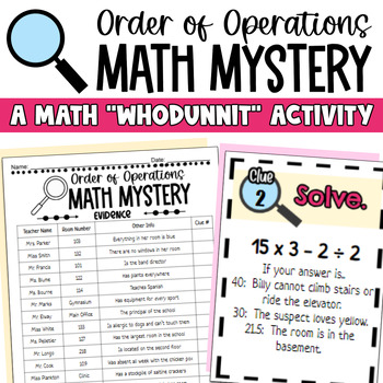 Preview of Order of Operations Math Mystery Activity - Spring Expressions Skills Practice