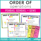 Order of Operations Math Posters | PEMDAS GEMDAS GEMS Anch