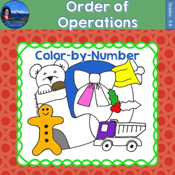 Preview of Order of Operations Math Practice Christmas Color by Number