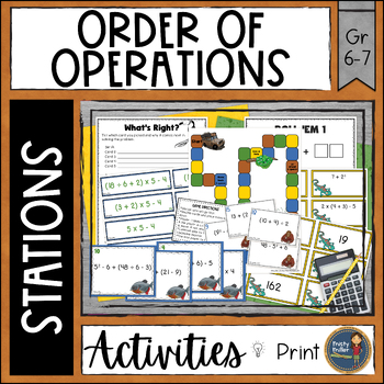 Preview of Order of Operations Math Stations - All Operations, Parenthesis, Exponents