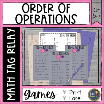 Preview of Order of Operations Math Tag Relay Math Game