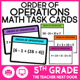 5th Grade Order of Operations Task Cards PEMDAS Math Cente