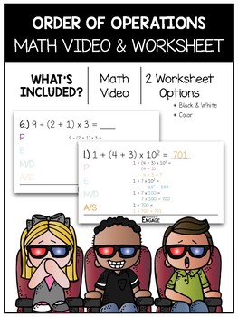 Preview of 5.OA.1: Order of Operations Math Video and Worksheet